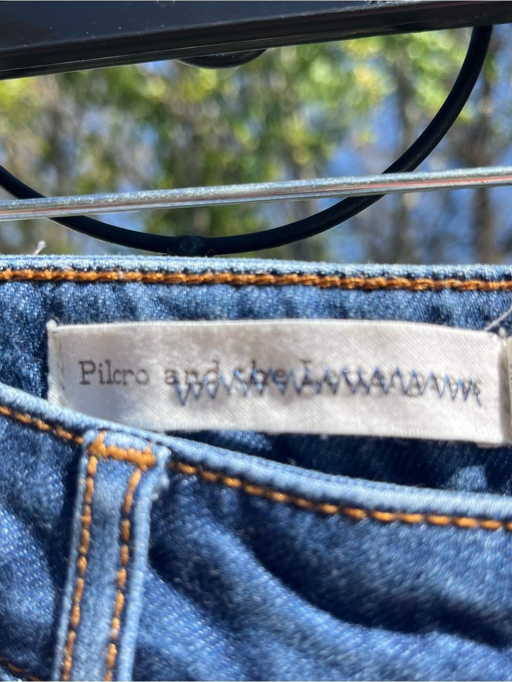 Pilcro High Rise Flare Stretch Raw Hem Cropped Ankle Jeans Size 32 Anthropologie - Picture 2 of 7